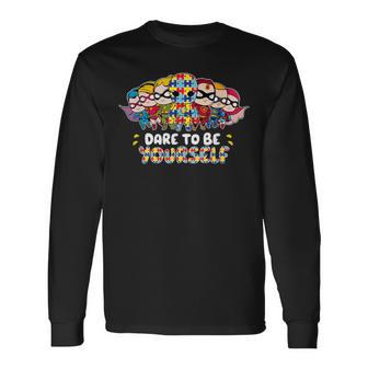 Dare To Be Yourself Autism Awareness Superheroes Long Sleeve T-Shirt - Monsterry AU