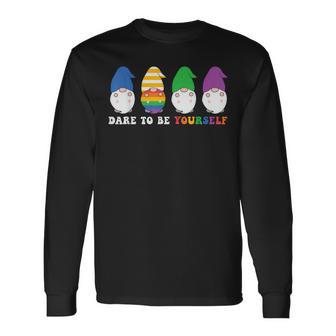 Dare To Be Yourself Cute Lgbt Pride Long Sleeve T-Shirt - Monsterry DE