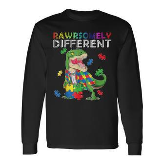 Dare To Be Yourself Different Autism Awareness Dinosaur Long Sleeve T-Shirt - Monsterry UK