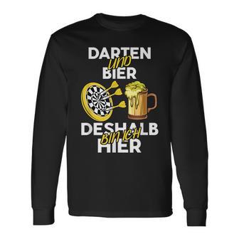 Darten Und Bier Darum Bin Ich Hier Darts Player Langarmshirts - Seseable