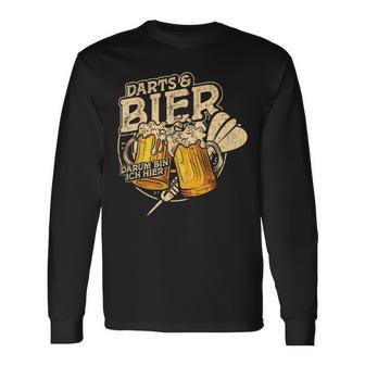 Darts Und Bier Darum Bin Ich Hier Dartspieler Dart Langarmshirts - Seseable