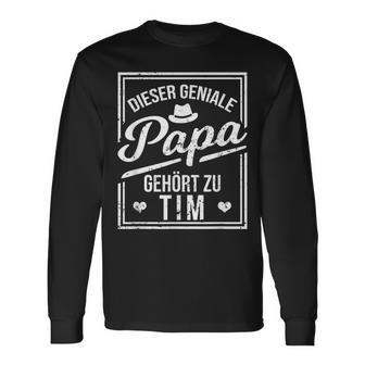 Das Geniale Papa Gehört Zu Tim Boys' Name Langarmshirts - Geschenkecke