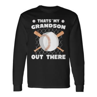 Das Ist Mein Enkel Da Draußen Baseball- Langarmshirts - Seseable