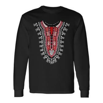 Dashiki Print Kente African Pride Traditional Ethnic Family Long Sleeve T-Shirt - Monsterry CA