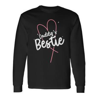 Daughter Daddy's Bestie Father's Day Daughter Long Sleeve T-Shirt - Seseable