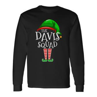 Davis Squad Elf Group Matching Family Name Christmas Long Sleeve T-Shirt - Seseable