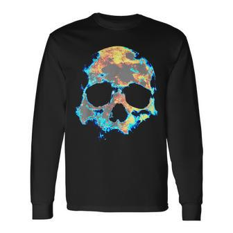 Dead Man's Skull Death Skeleton Head Bones Cool Skulls Long Sleeve T-Shirt - Monsterry AU