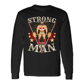 Deadlift Vintage Circus Strongman Costume Long Sleeve T-Shirt - Monsterry UK