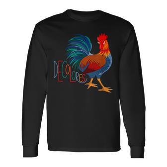 Decolores Cursillo Rooster Long Sleeve T-Shirt - Monsterry