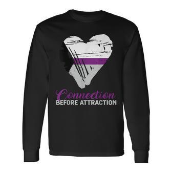 Demisexual Joke Quote Heart Demisexual Flag Long Sleeve T-Shirt - Monsterry