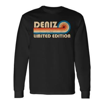 Deniz Surname Retro Vintage 80S 90S Birthday Reunion Long Sleeve T-Shirt - Monsterry DE
