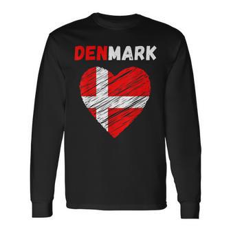 Denmark Flag Holiday Denmark Heart Danish Flag Langarmshirts - Geschenkecke