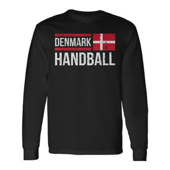 Denmark Handball Flag Fan Team Player Jersey Langarmshirts - Seseable
