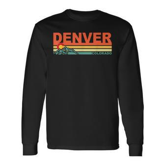Denver Colorado Retro Vintage Vibe Long Sleeve T-Shirt - Monsterry CA