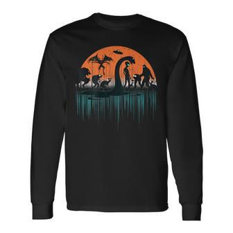On Back Loch Ness Bigfoot Mothman Alien Cryptid Long Sleeve T-Shirt | Mazezy