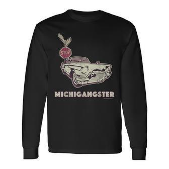 Detroit Cruise Michigangster Motor City Woodward Hot Rod Long Sleeve T-Shirt - Monsterry UK