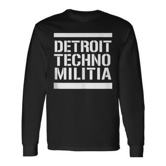 Detroit Techno Militia Standard Size Logo Long Sleeve T-Shirt - Monsterry UK