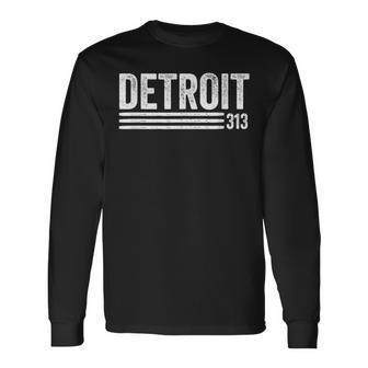 Detroit Vintage Men's Detroit 313 Apparel Long Sleeve T-Shirt - Thegiftio UK