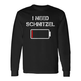 Deutsches Essen Schnitzel Ich Brauche Schnitzel S Langarmshirts - Seseable