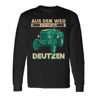 Deutz Bauer Aus Dem Weg Ich Muss Deutzen Tractor Langarmshirts - Seseable