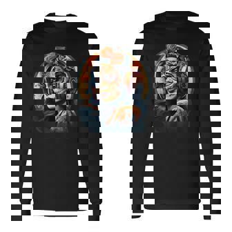 Dia De Los Muertos Calavera Crâne De Sucre Bomber Rétro T-shirt à manches longues - Cadeauxyz