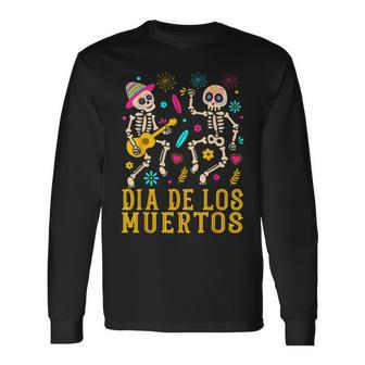 Dia De Los Muertos Costume Day Of The Dead Skeleton Dancing Long Sleeve T-Shirt - Monsterry DE