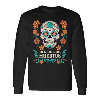 Dia De Los Muertos Mexico Sugar Skull Black S Langarmshirts - Seseable