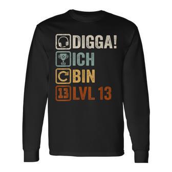 Digga Ich Bin 13 Jahre 13Th Birthday Boy Gamer Langarmshirts - Seseable