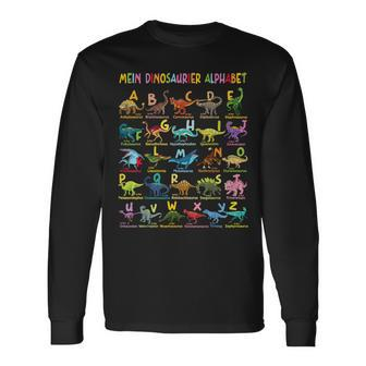 Dinosaur Alphabet Abc Dino Types T-Rex School Boys' Langarmshirts - Seseable