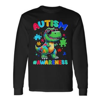 Dinosaurio Autismo Concientización Educación Especial Profesor Niños Camiseta de manga larga - Regaloses