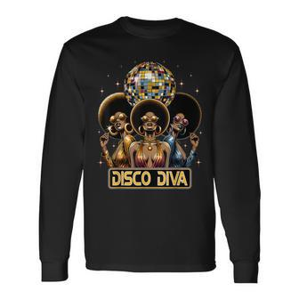Disco Diva 70S 80S Dancing Party Retro Vintage Disco Long Sleeve T-Shirt - Monsterry UK