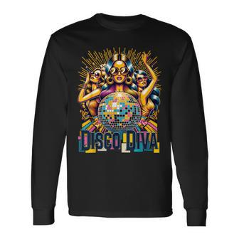 Disco Diva 70S 80S Party Retro Vintage Disco Long Sleeve T-Shirt - Monsterry UK