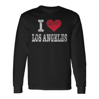 Distressed Retro I Love Los Angeles Souvenir Long Sleeve T-Shirt - Monsterry CA
