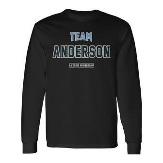 Distressed Team Anderson Proud Family Last Name Surname Long Sleeve T-Shirt - Seseable