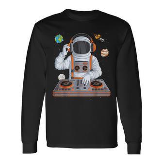 Dj Astronaut Techno Music Lover Outer Space Spaceman Men Long Sleeve T-Shirt - Monsterry DE