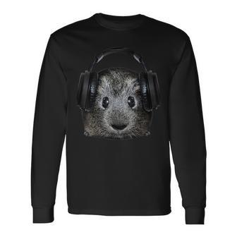 Dj Guinea Pig Music Festival Lover Animal Pet Cavy Long Sleeve T-Shirt - Thegiftio UK
