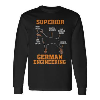 Dobermans Superior German Engineering Long Sleeve T-Shirt | Mazezy