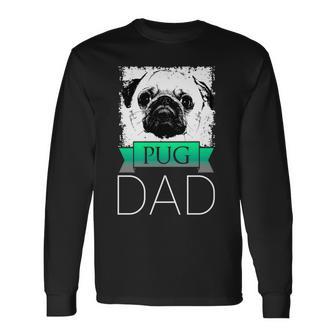 Dog Dad Pug Hunde Mops Papa Langarmshirts - Geschenkecke