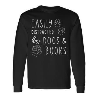 Dog Lover Book Lover Reading Loves To Read Dog Long Sleeve T-Shirt - Thegiftio UK