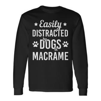 Dog Lover Macrame Lover Dogs And Macrame Dog Long Sleeve T-Shirt - Monsterry