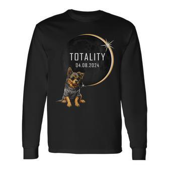 Dog Total Solar Eclipse 2024 Totality Dog Glasses Long Sleeve T-Shirt - Monsterry DE