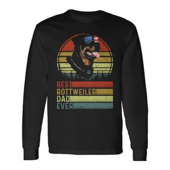 Dog Vintage Best Rottweiler Dad Ever Father Day Puppy Dog Long Sleeve T-Shirt | Mazezy