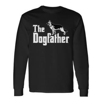The Dogfather German Shepherd For Dad Fathers Day Long Sleeve T-Shirt - Monsterry