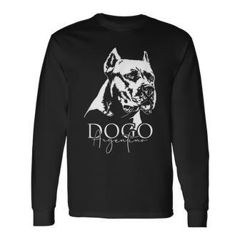 Dogo Argentino Dog Portrait Dog Langarmshirts - Seseable