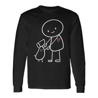 Dogs Stick Figures Dog Owners Dogs Walk The Dog Long Sleeve T-Shirt - Monsterry AU