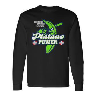 Dominican Republic Platano Power Baseball Dr Flag Long Sleeve T-Shirt - Monsterry AU