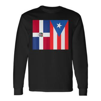Dominirican Puerto Rico And Republica Dominicana Pride Long Sleeve T-Shirt - Monsterry