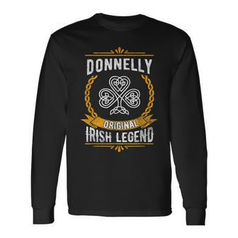 Donnelly Irish Name Vintage Ireland Family Surname Long Sleeve T-Shirt - Seseable
