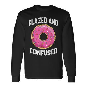 Donut Glazed And Confused Pink Donuts Lover Long Sleeve T-Shirt - Monsterry DE