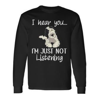 Doodle Dog Sheepadoodle Long Sleeve T-Shirt - Seseable